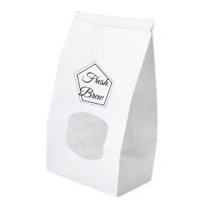 1 Lb. White Kraft Coffee/Cookie Paper Bag w/Window (4 ¼ x 2 ½ x 9 ¾)