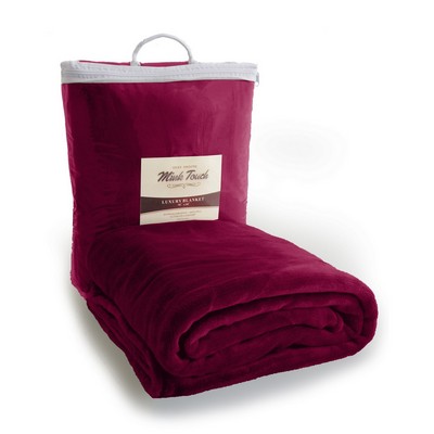 Cloud Mink Touch Throw Blanket (Overseas) - Burgundy Red