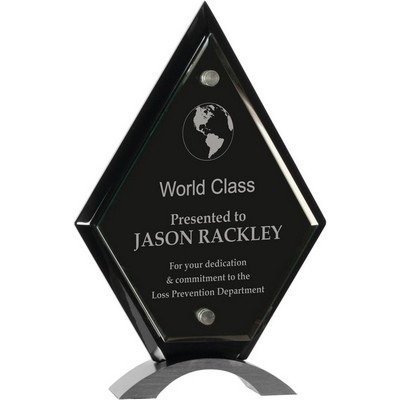 Floating Black Acrylic Stand-up - 10" Diamond