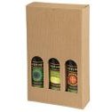 Italian Textured Kraft 3 Bottle Olive Oil & Vinegar Box (7 7/8"x2 9/16"x12 9/16")