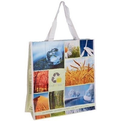 Recycled Laminated Shopper Bag (16"x 18"x 7")