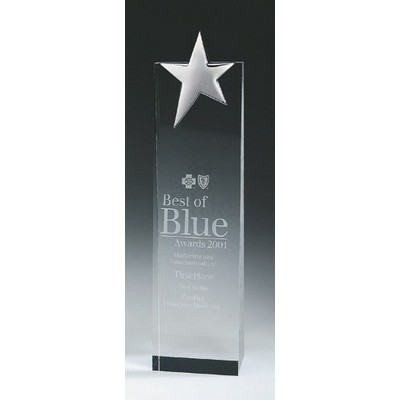 Top Star Crystal Tower Award 10 3/4"H