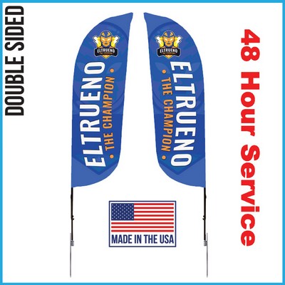 9' Feather Flag - Double Sided w/Spike Base (Small) - Made in the USA