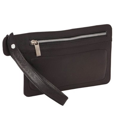 Skinny Leather Organizer Wristlet Purse