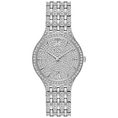 Bulova Women's Crystal Accented Stainless Steel Bracelet Watch