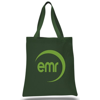 Promo Canvas Tote--Forest Green--1-Color Imprint