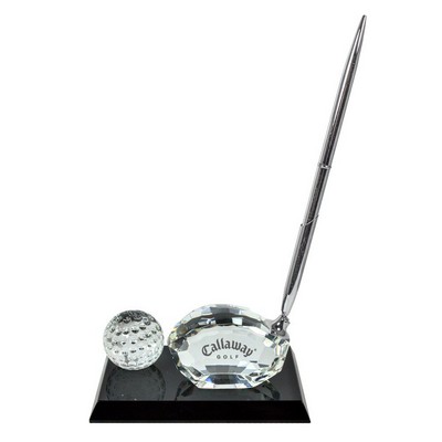 Crystal Golf Ball & Club Pen Set