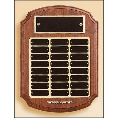 Solid Walnut Perpetual Plaque, 11 x 15", 24 plates