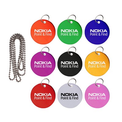 Round Aluminum Key Holder & Dog Tag w/600 Mm Bead Chain