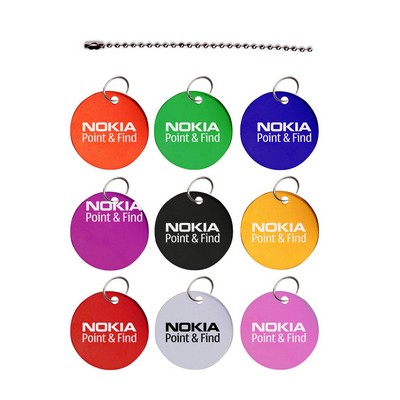 Round Aluminum Key Holder & Dog Tag w/90-100 Mm Bead Chain