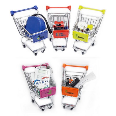 Mini Shopping Cart 4.5" L x 3.25" W x 4.75" H with Full Color Logo