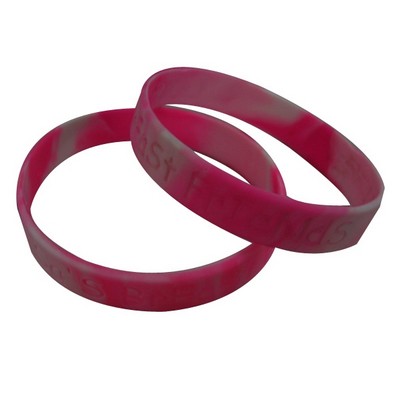 1 Inch Breast Cancer Awareness Debossed Wristbands