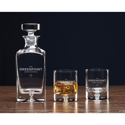 Deluxe Square Decanter (3pc Set)