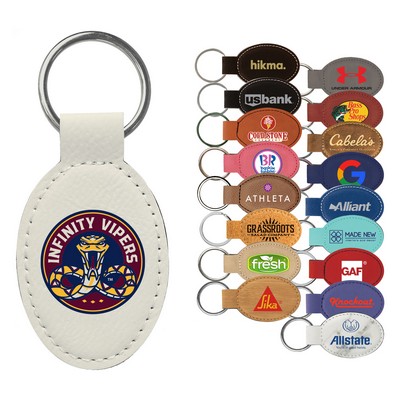 Leatherette Oval Key Tag