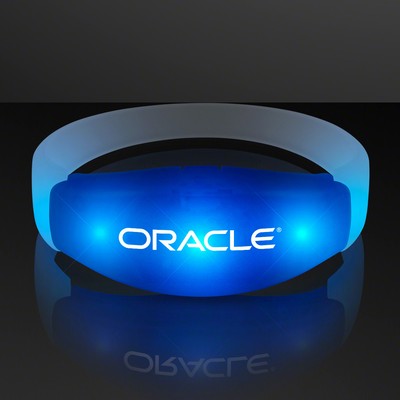 Imprinted Blue LED Steady Illumination Stretch Bracelet - Domestic Print