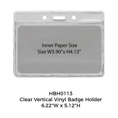 6.22"x5.12" Clear Horizontal Vinyl Badge Holder