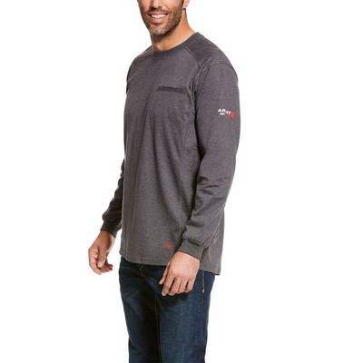 FR Air Crew Long Sleeve Charcoal Heather T-Shirt