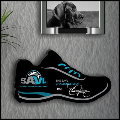 9" Shoe Shaped Black Acrylic Plaque