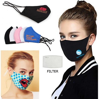 4 Ply Sublimated Reusable Face Mask w/ Carbon Filter