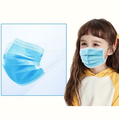 3 Ply Protective Child Facial Mask Non-woven Disposable Student Face Mask Earloop Prevent Coronaviru