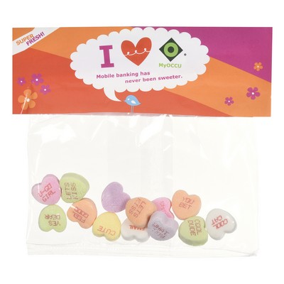 Candy Bag (with Header Card) With Conversation Hearts