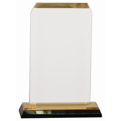 3 1/2" x 6 1/2" Gold Clipped Corner Impress Acrylic Award