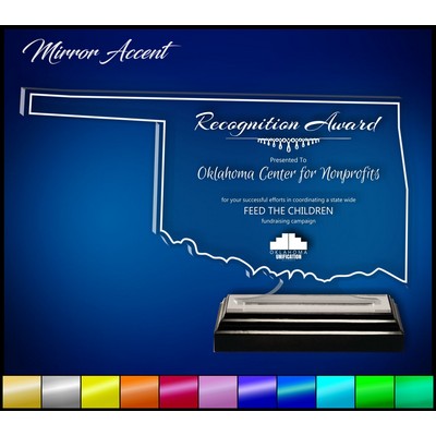 9" Oklahoma Clear Acrylic Award with Mirror Accent