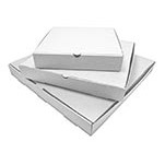 Plain Corrugated White Pizza Box (10"x10"x2")