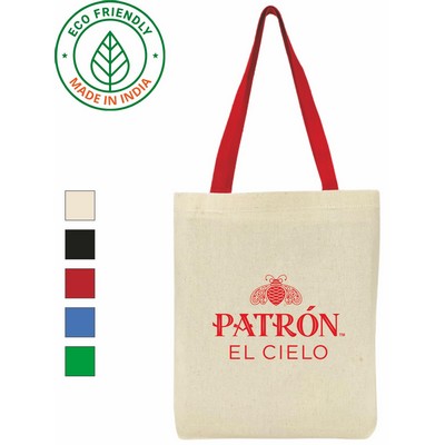 Trade Show Tote Bag Eco Friendly Canvas Red Handle