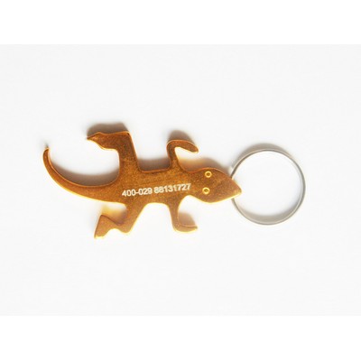 Lizard Shaped Aluminum Bottle Opener Key Tag