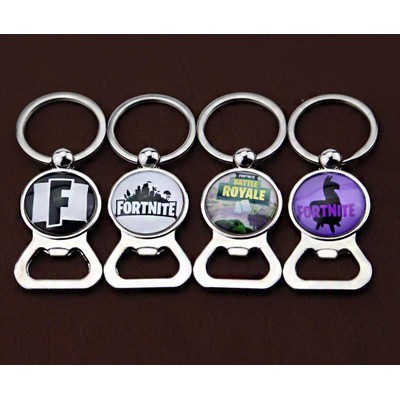 Full Color Round Bottle Opener Keychain