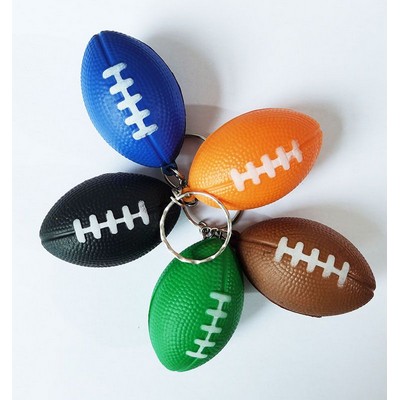 Football Shape Stress Reliever /w Key Chain