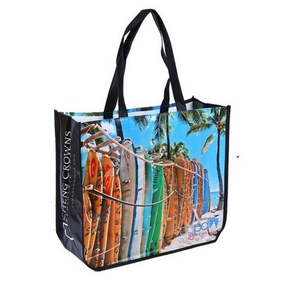 Full color Full Coverage Laminated Round Corner PP Tote Bag