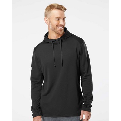 Adidas® Textured Mixed Media Hooded Sweatshirt