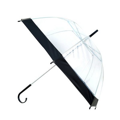 Clear Petite Size Bubble Umbrellas - Black Border, 30 (Case of 12)