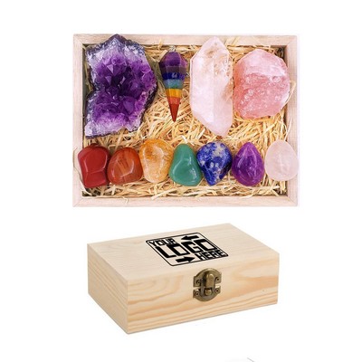 Healing Crystals Kit in Wooden Box