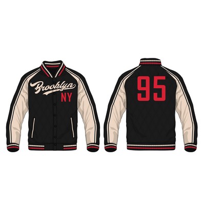 Varsity Jackets Full Customization Cotton-Poly blend, Applique, Embroidered artwork, Tackle twill