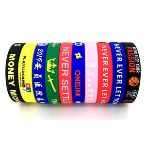 Silicone Wristband Bracelet w/Silkscreen Printing