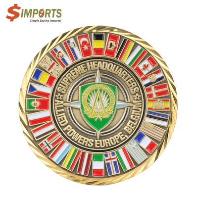 Zinc Alloy Soft Enamel Coins (Simports)-1 3/4", 2.5mm, 2-sided