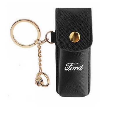 PU Leather Lipstick Case With Key Ring