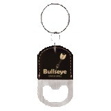 Oval Black/Gold Leatherette Bottle Opener Keychain