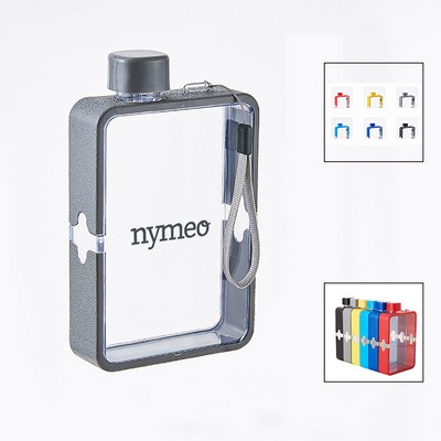 13 Oz Notebook Shaped Flat Water Bottle