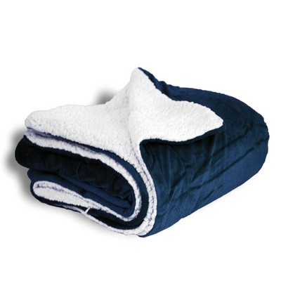 Micro Mink Shepra Blanket Navy (50" X 60")