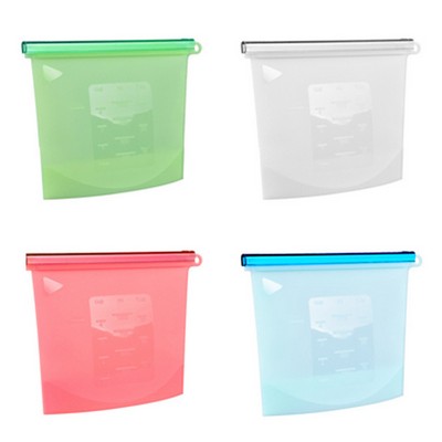 34OZ Silicone Food Pouch with Plastic Slider