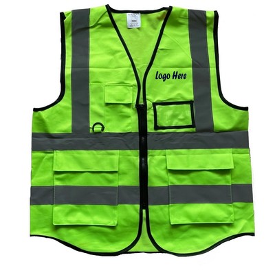 High Visibility Reflective Safety Vest With Multi Pockets