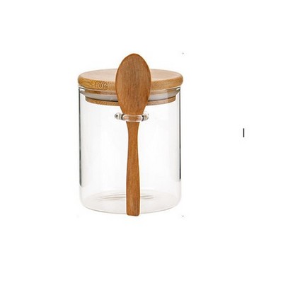 Clear Jar with Bamboo Lids