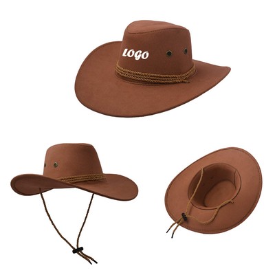 Faux Felt Leather Cowboy Hats