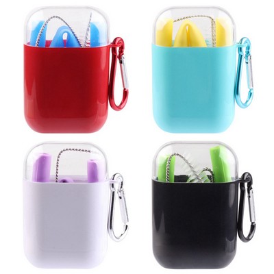 Collapsible Silicone Straw Set with Transparent Box