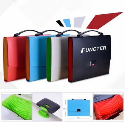 Portable 12 Pockets Expanding File Folder Accordion Document Organizer Letter A4 Paper Size Storage