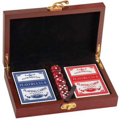 Rosewood Finish Card & Dice Set